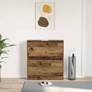 Sko skab med dør Gammelt træ 80 x 21 x 87,5 cm Konstrueret træ