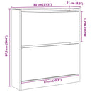 Sko skab med dør Gammelt træ 80 x 21 x 87,5 cm Konstrueret træ