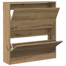 Sko skab med hylde Røget eg 80 x 21 x 87,5 cm Konstrueret træ