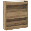 Sko skab med hylde Røget eg 80 x 21 x 87,5 cm Konstrueret træ
