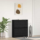 Sko skab med hylde Sort eg 80 x 21 x 87,5 cm Konstrueret træ