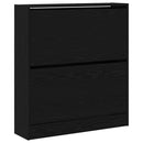 Sko skab med hylde Sort eg 80 x 21 x 87,5 cm Konstrueret træ