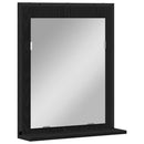 Spejl med hylde Sort eg 50 x 12 x 60 cm Glas og Ingeniørtræ