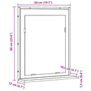 Spejl med hylde Sort eg 50 x 12 x 60 cm Glas og Ingeniørtræ