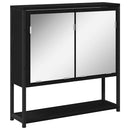 Spejlskab med hylde Sort eg 60 x 16 x 60 cm Konstrueret træ