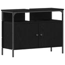 Badeværelsesskabsunder Sort eg 80 x 30 x 60 cm Konstrueret træ