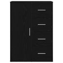 Sideboard med skuffe Sort eg 60 x 31 x 84 cm Konstrueret træ