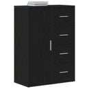 Sideboard med skuffe Sort eg 60 x 31 x 84 cm Konstrueret træ