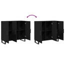 Sideboard Sort eg 90 x 34 x 80 cm Konstrueret træ