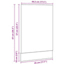 opvaskemaskinepanel "Lyon" sort eg 45x1,5x67 cm konstrueret træ