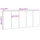 Senge Hovedgærde Sort eg 160 x 1.5 x 80.5 cm Konstrueret træ
