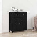 Sideboard med skuffe Sort eg 70 x 30 x 80 cm Konstrueret træ