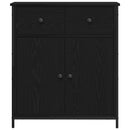 Sideboard med skuffe Sort eg 70 x 30 x 80 cm Konstrueret træ