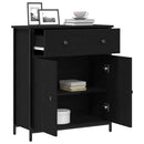 Sideboard med skuffe Sort eg 70 x 30 x 80 cm Konstrueret træ