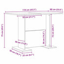 Spisebord Gammelt træ 110 x 60 x 75 cm Konstrueret træ