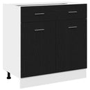 Hængeskab med skuffe Sort eg 80 x 31 x 81,5 cm Konstrueret træ
