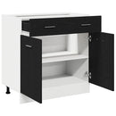 Hængeskab med skuffe Sort eg 80 x 31 x 81,5 cm Konstrueret træ