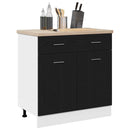 Hængeskab med skuffe Sort eg 80 x 31 x 81,5 cm Konstrueret træ