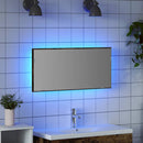 Spejl med LED -strimmellys Brun 80 x 37 cm Glas og Ingeniørtræ