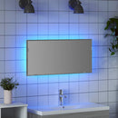 Spejl Vægmonteret Høj grå sonoma 80 x 37 cm Glas og Ingeniørtræ
