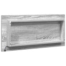 Spejl Vægmonteret Høj grå sonoma 80 x 37 cm Glas og Ingeniørtræ