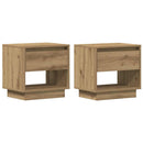 Natbord 2 pcs Artisan Egetræ 45 x 34 x 44 cm Konstrueret træ