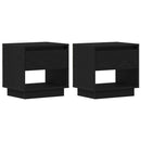 Natbord 2 pcs Sort eg 45 x 34 x 44 cm Konstrueret træ