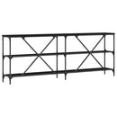 Konsolbord Sort eg 200 x 30 x 75 cm Konstrueret træ