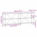 Konsolbord Sort eg 200 x 30 x 75 cm Konstrueret træ