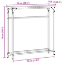 Konsolbord Artisan Egetræ 75 x 19,5 x 75 cm Konstrueret træ