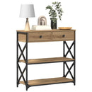 Konsol Bord artisan eg 75 x 28 x 75 cm Laminat træ og metal