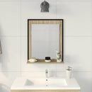 Badeværelsesspejl Sort 50 x 12 x 60 cm Glas og Ingeniørtræ