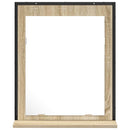 Badeværelsesspejl Sort 50 x 12 x 60 cm Glas og Ingeniørtræ