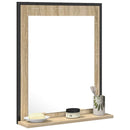 Badeværelsesspejl Sort 50 x 12 x 60 cm Glas og Ingeniørtræ