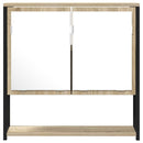 Badeværelsesspejl Beige 60 x 16 x 60 cm Glas og Ingeniørtræ