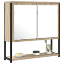 Badeværelsesspejl Beige 60 x 16 x 60 cm Glas og Ingeniørtræ