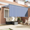 Utrækkelig Markise Blå og Hvid 300 x 200 cm