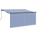 Utrækkelig Markise Blå og Hvid 300 x 200 cm