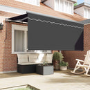Utrækkelig Markise Stribet Antracit 300 x 200 cm Stof