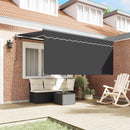 Utrækkelig Markise Stribet Antracit 300 x 200 cm Stof