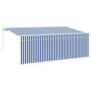 Utrækkelig Markise Stribet Blå 350 x 200 cm Stof