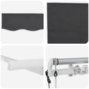 Utrækkelig Markise Antracit 350 x 200 cm Polyester og Aluminium