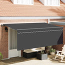 Utrækkelig Markise Antracit 350 x 200 cm Polyester og Aluminium