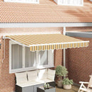 Markiseramme Gul og Grå 350 x 200 cm Polyester med PU belægning
