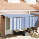 Utrækkelig Markise Blå og Hvid 400 x 200 cm
