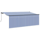 Utrækkelig Markise Blå og Hvid 400 x 200 cm