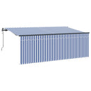 Utrækkelig Markise Blå og Hvid 400 x 200 cm