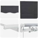 Utrækkelig Markise Antracit 400 x 200 cm Polyester og Aluminium