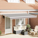 Markiseramme Lysegrå 400 x 200 cm Polyester med PU belægning