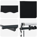 Utrækkelig Markise Sort 300 x 250 cm Stof og aluminium
